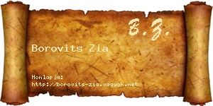 Borovits Zia névjegykártya